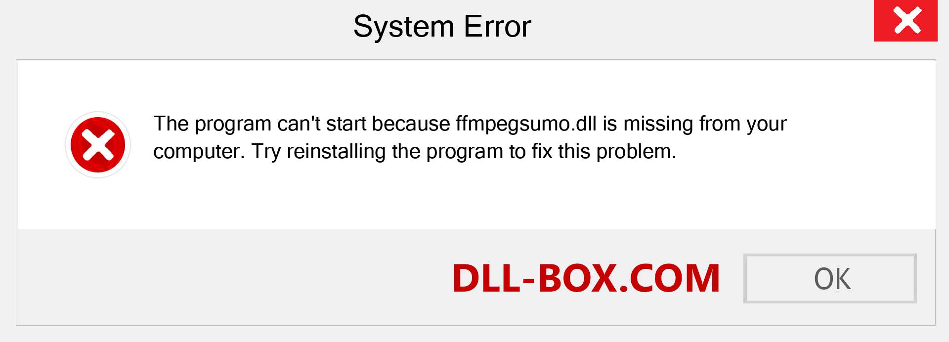  ffmpegsumo.dll file is missing?. Download for Windows 7, 8, 10 - Fix  ffmpegsumo dll Missing Error on Windows, photos, images